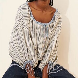 We The Free Picnic Striped Blouse